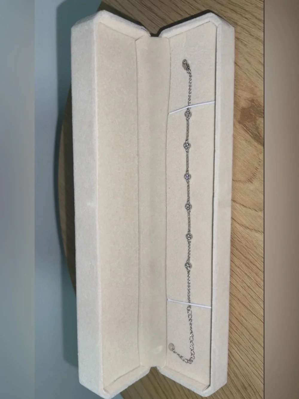 925 Sterling Silver Moissanite Bracelet 1CT Dainty Diamond Certified - Picture 5 of 5